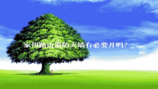 家用路由器防火墙有必要开吗？