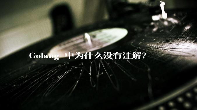 Golang 中为什么没有注解？